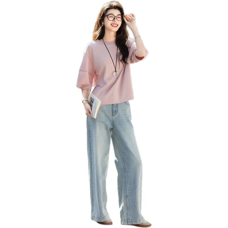 Mu Xiao Xin 2025 Summer Lantern Sleeve T Shirt Women's-4