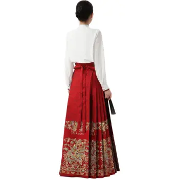 XINGHEHANGE Wedding Toasting Gown, Spring Summer Commute Casual Long Skirt Women's Red