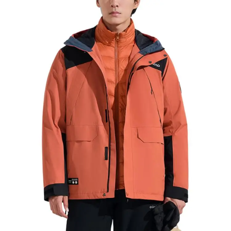 TOREAD Breathable Wear-Resistant Warm Water-Repellent Moisture-Wicking Windbreaker Jacket Men's Mars Red\ Black-1
