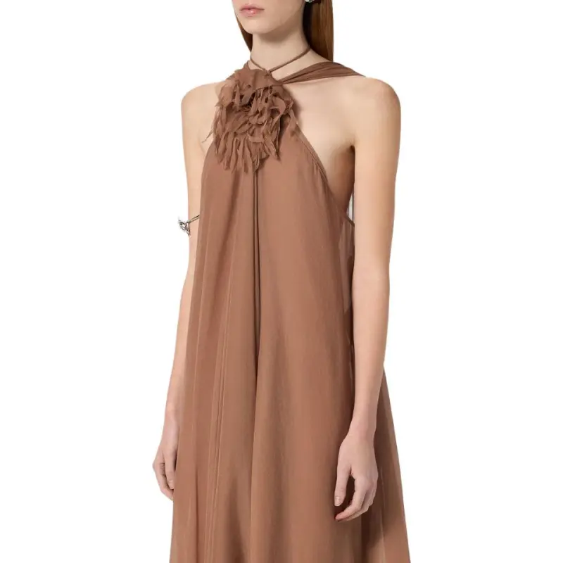 Blumarine Floral brooch Maxi Dress-4