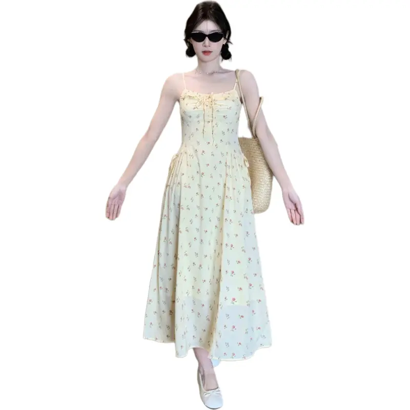 GOSO Slip Dresses Women's Yellow-2
