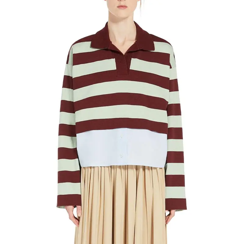 MaxMara Max Mara Weekend Halle Striped Long Sleeved Polo Shirt-1