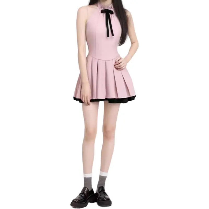 Mu Xiao Xin Sleeveless Dress Women's Pink-4