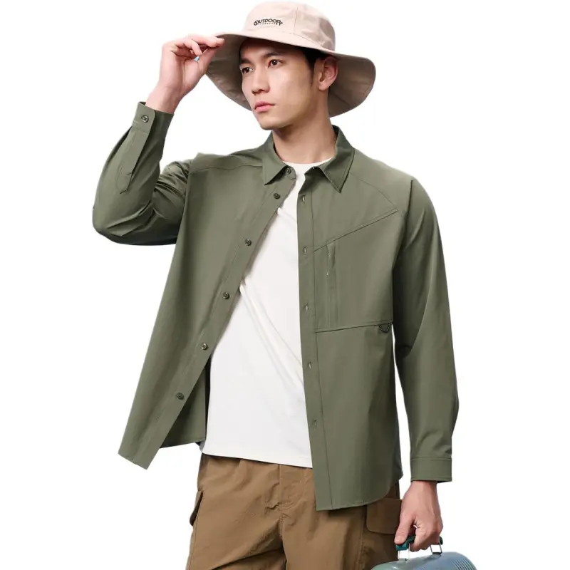 OUTDOOR PRODUCTS Shirt Men's Lichen Dark Green-1