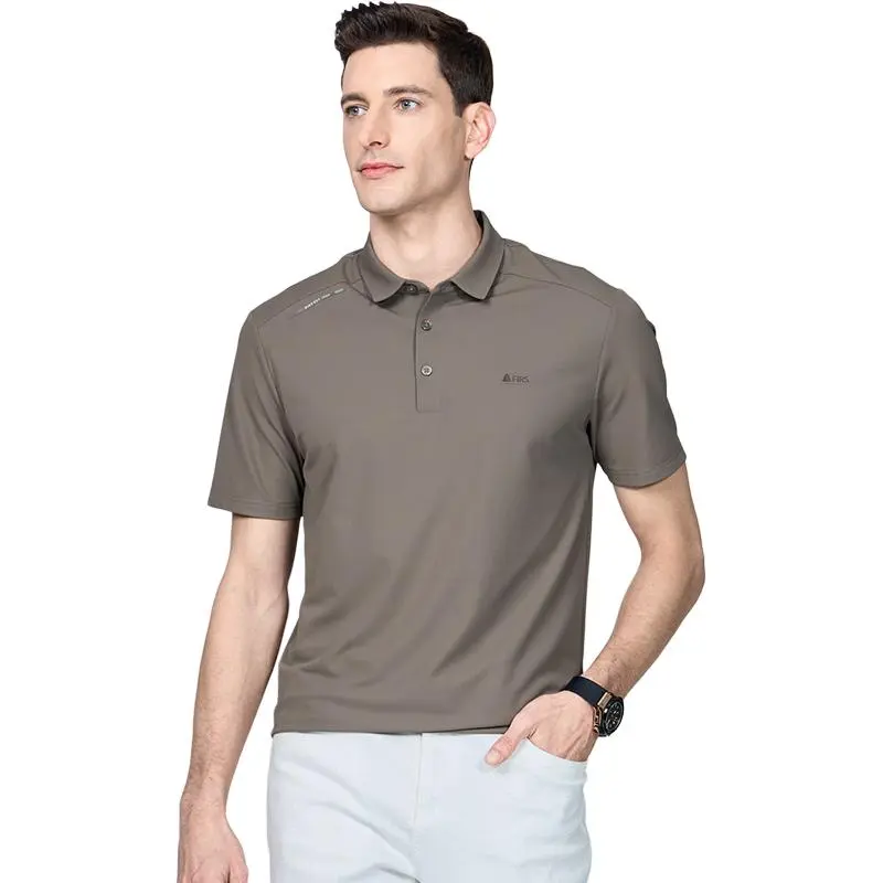 FIRS Polo Shirt Men's Linen Brown-2