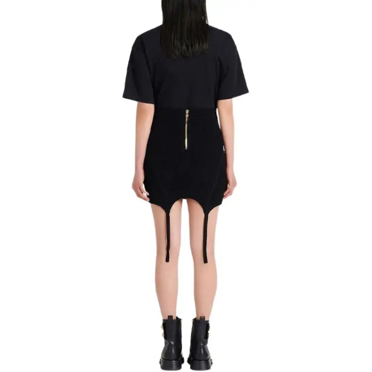 BALMAIN Garter Detailed Short Knit Skirt-2