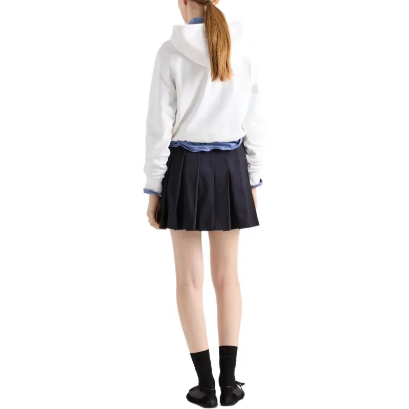 PRADA Pleated Drill Mini Skirt-2