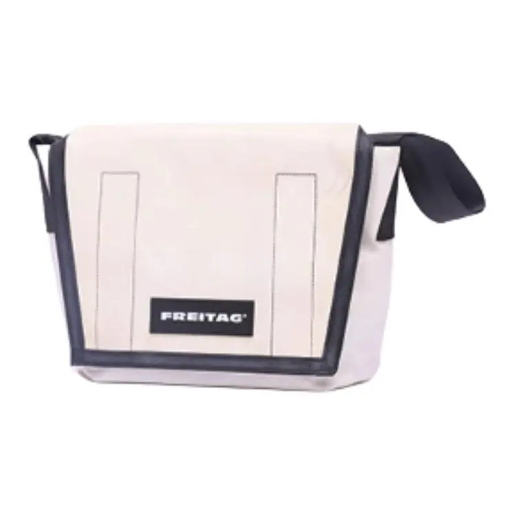 FREITAG Lassie PVC Messenger Bag, Crossbody Bag, Shoulder Bag Medium Size Unisex Marine Blue & White-1