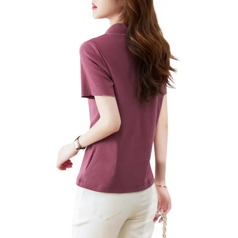 XWI T Shirt Women's Dark Reddish Purple-1