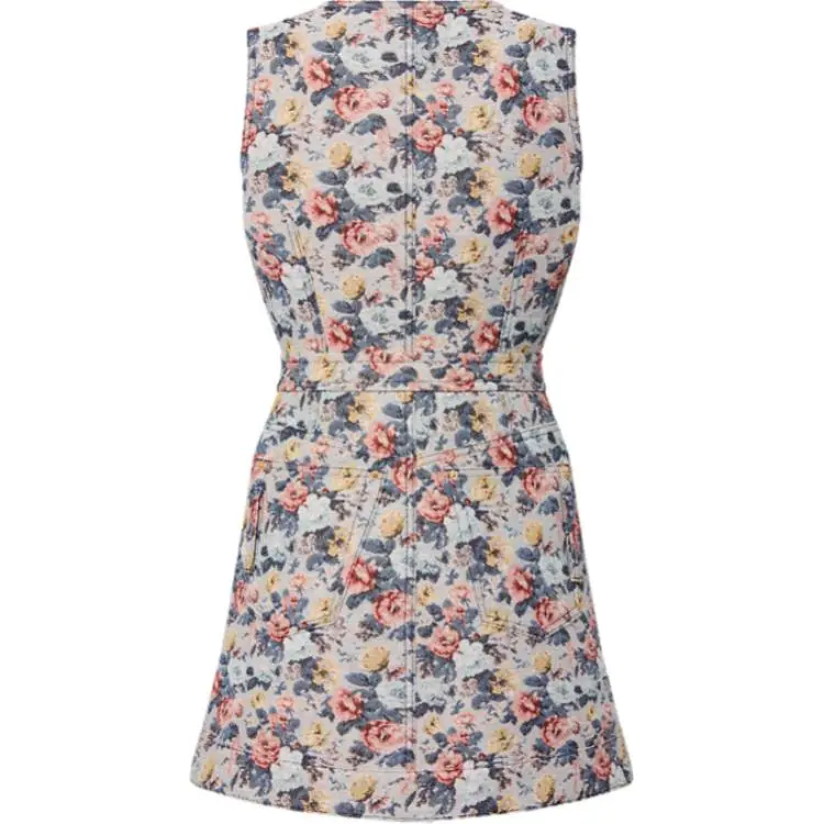 Lv Floral Jacquard A Line Dress-1