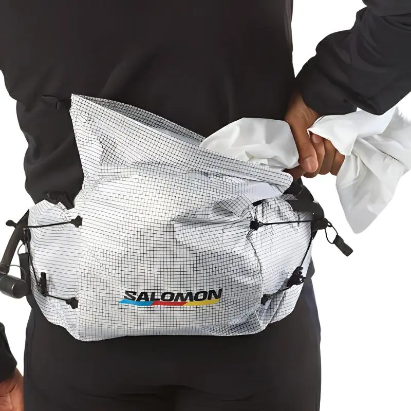 SALOMON 3L Fanny Pack Outdoor Bag Nylon White & Black Unisex-3