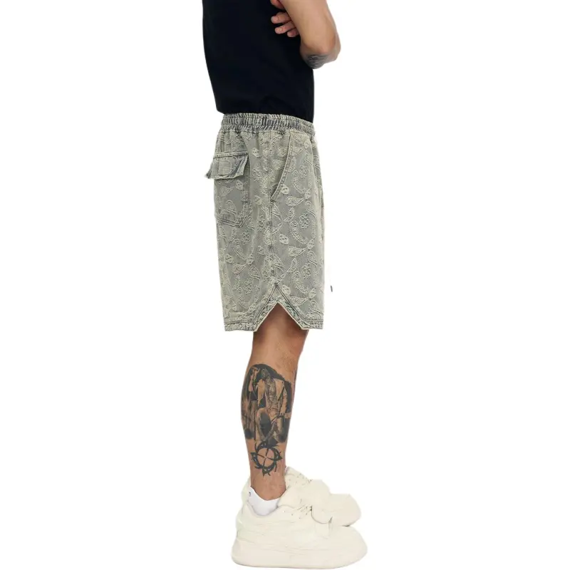 1807 Denim Shorts Unisex Paisley-1