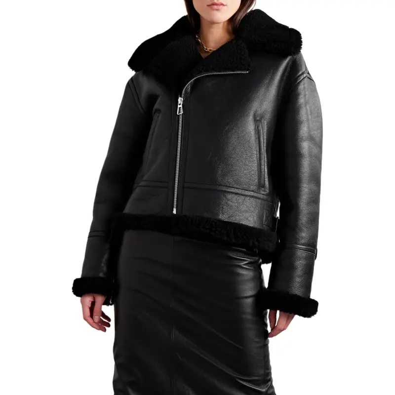 NILI LOTAN Leather Jacket Women's Black-1