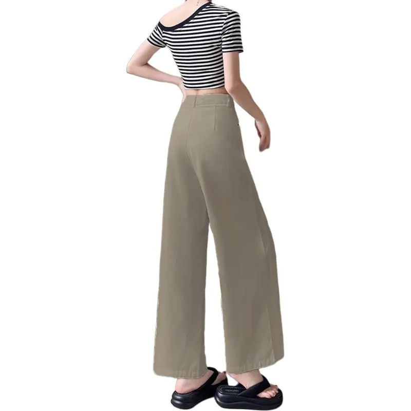Wbwq Casual Pants Women's Khaki Green-1