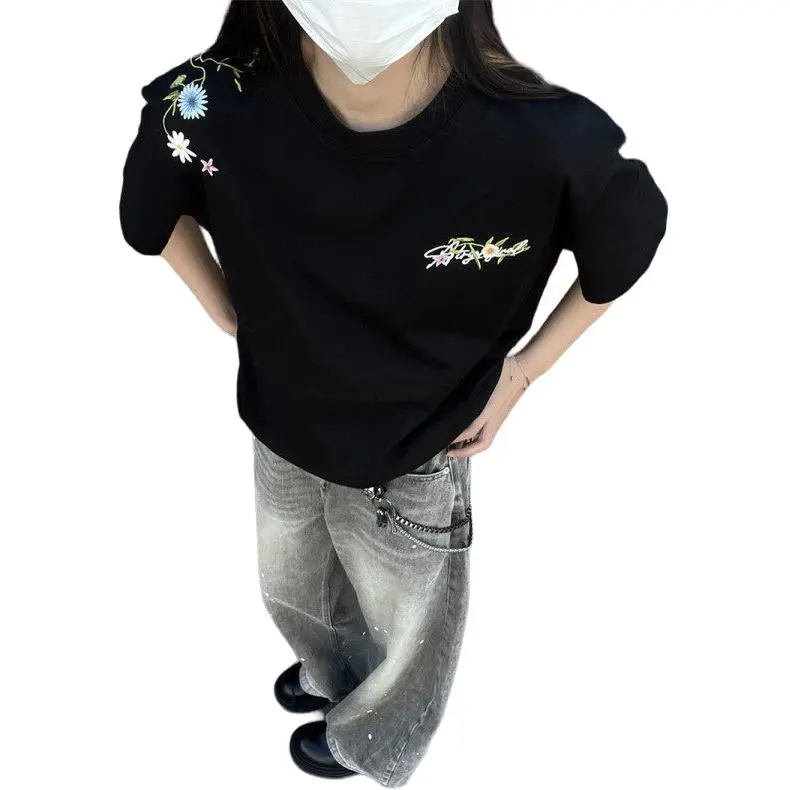Ordifen Drop Shoulder Sleeve T Shirt Women's-2