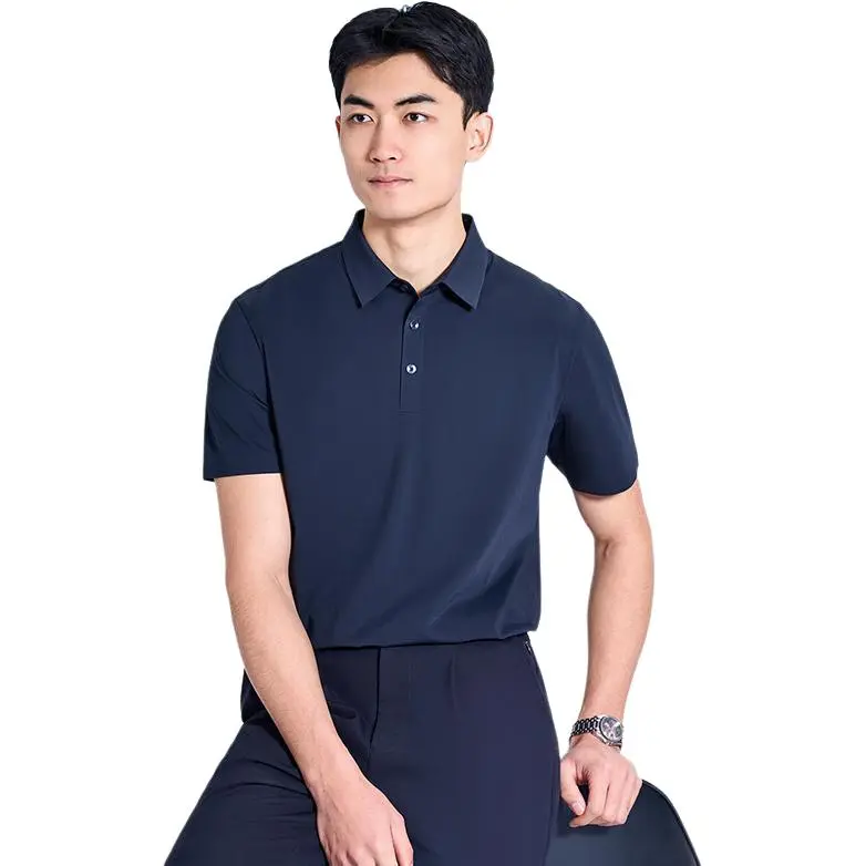 Shu family Polo Shirts Men Navy Blue-2