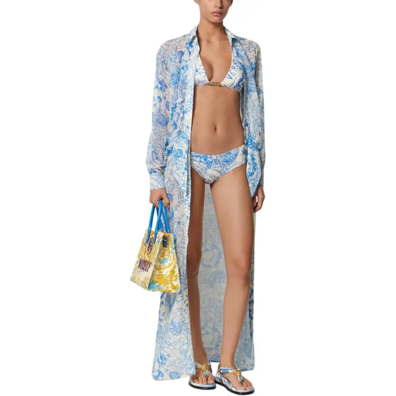 VERSACE Barocco UNDERWATER Bikini Women's Blue-2