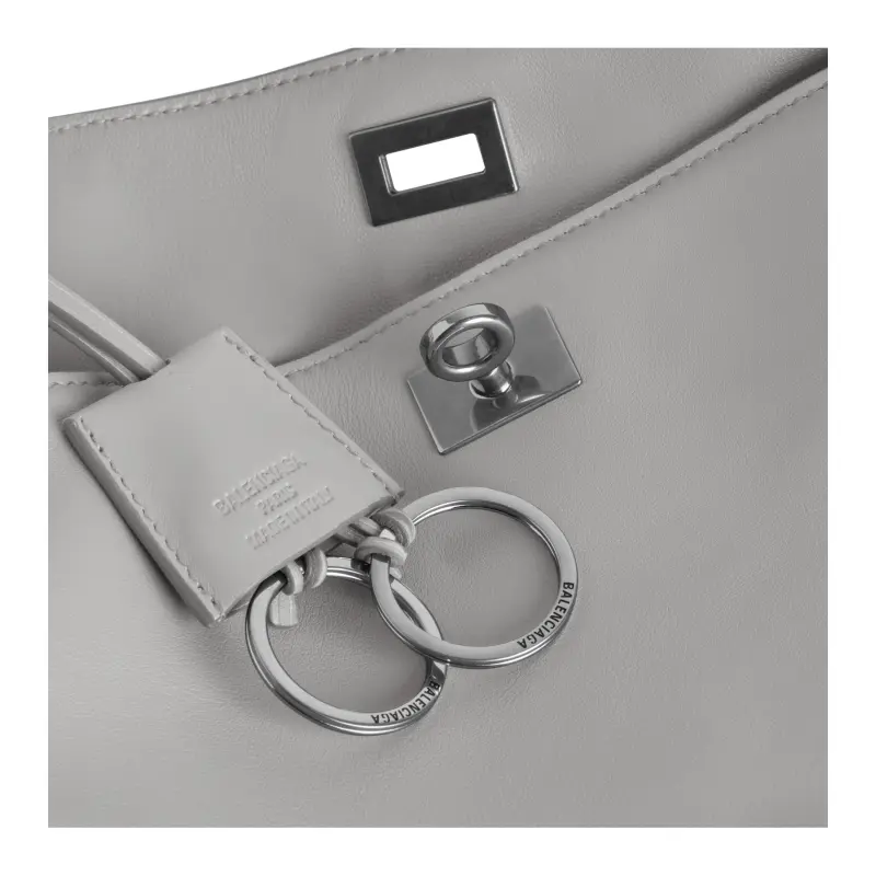 Balenciaga Rodeo Cow Leather One Shoulder Handbag Trumpets Women's Cloud Gray-5
