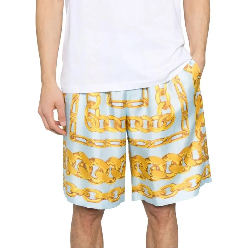 VERSACE Medusa Chains Silk Shorts-2