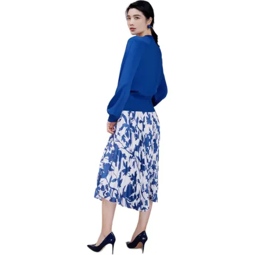 BBLLUUEE Sweater Women's Deep Blue Butterfly