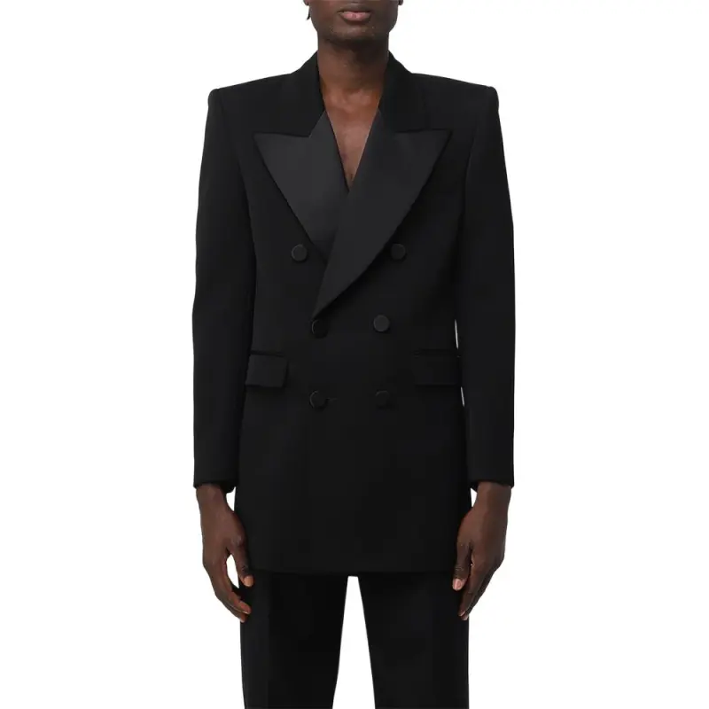 SAINT LAURENT Double breasted Wool Tuxedo Jacket-2