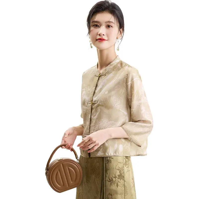 JINJU Shirts Women's Earth Yellow Blended-2