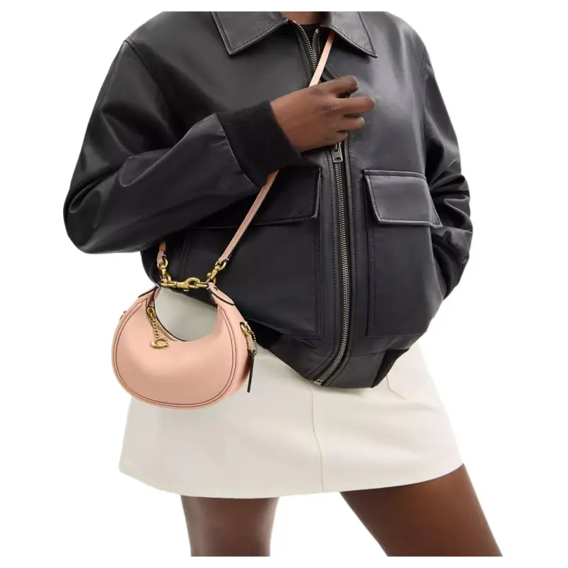 COACH JONIE Tanned Leather Crescent Bag Hobo Bag Handbag Mini Women's Light Pink-6
