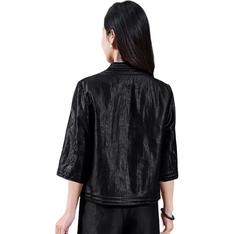 Yi Mengyuan 3/4 Sleeved Silk Shirt Women's-3