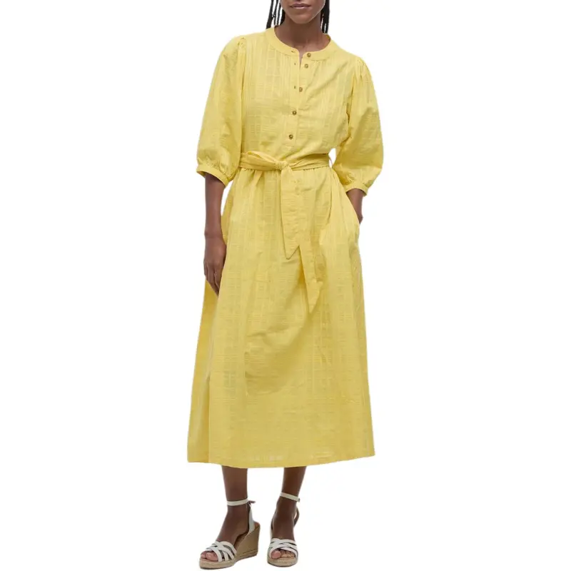 BARBOUR Long Sleeved Dress Women's Yellow-2