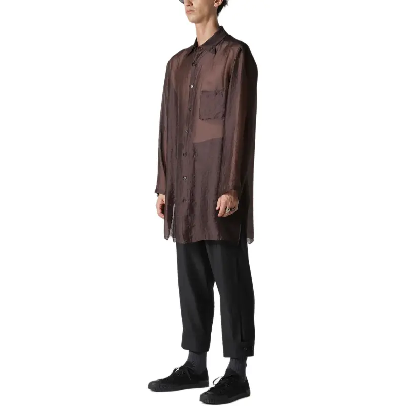 Yohji Yamamoto Pour Homme SS25 Shirt Men's Brown-4
