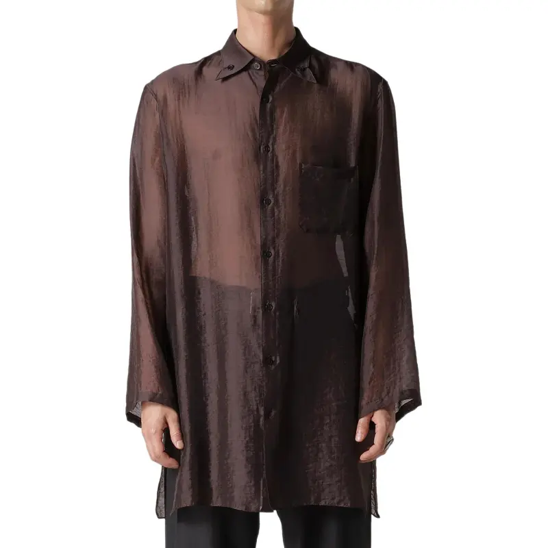 Yohji Yamamoto Pour Homme SS25 Shirt Men's Brown-6