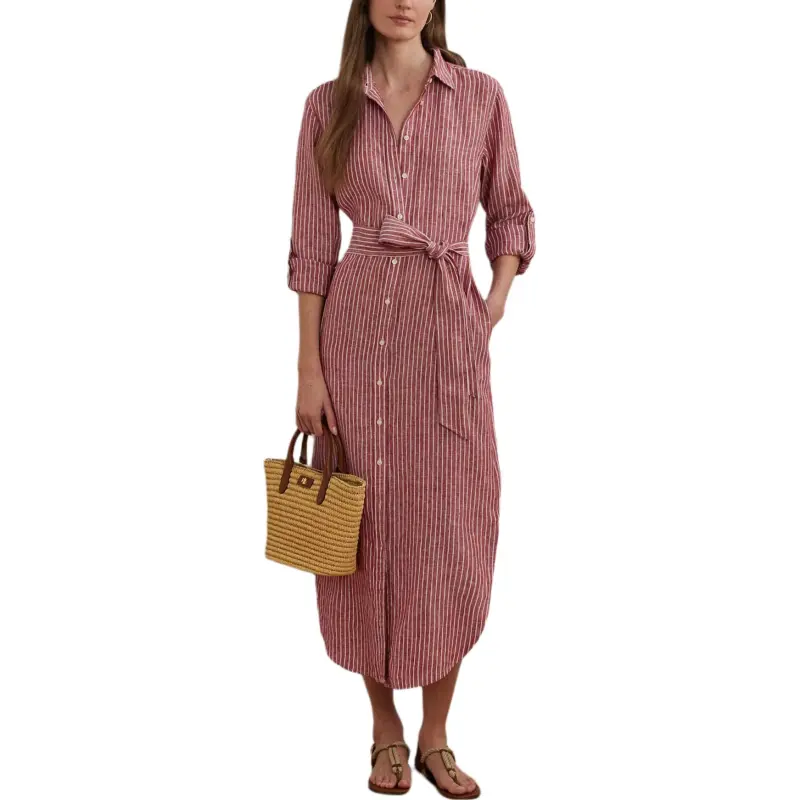 LAUREN RALPH LAUREN Long Sleeved Dress Women's Red-1