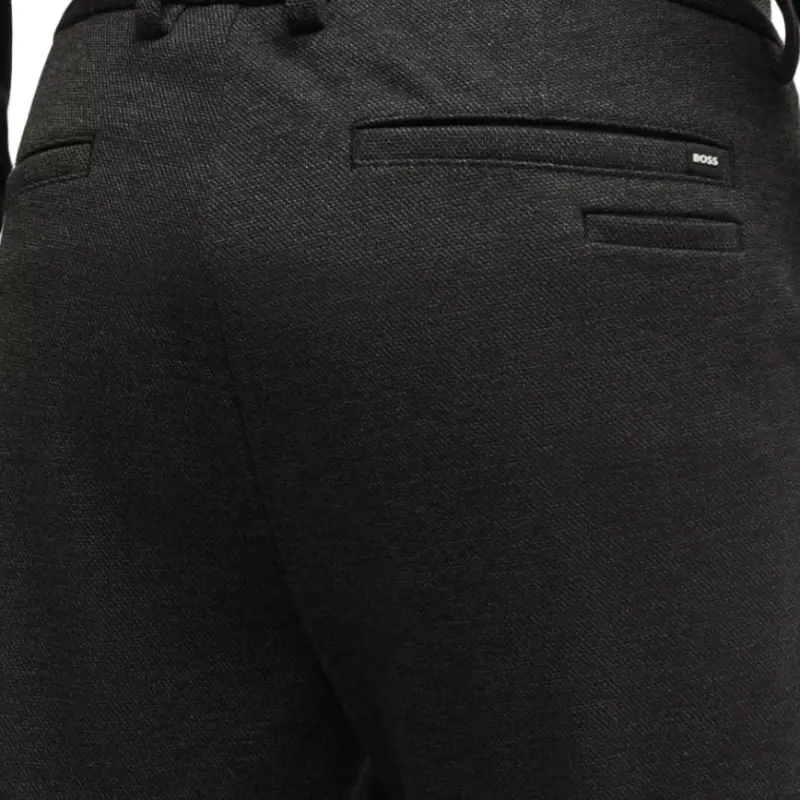 HUGO BOSS Trousers In Structured Performance Stretch Material Suit Trouser Men's Black-4