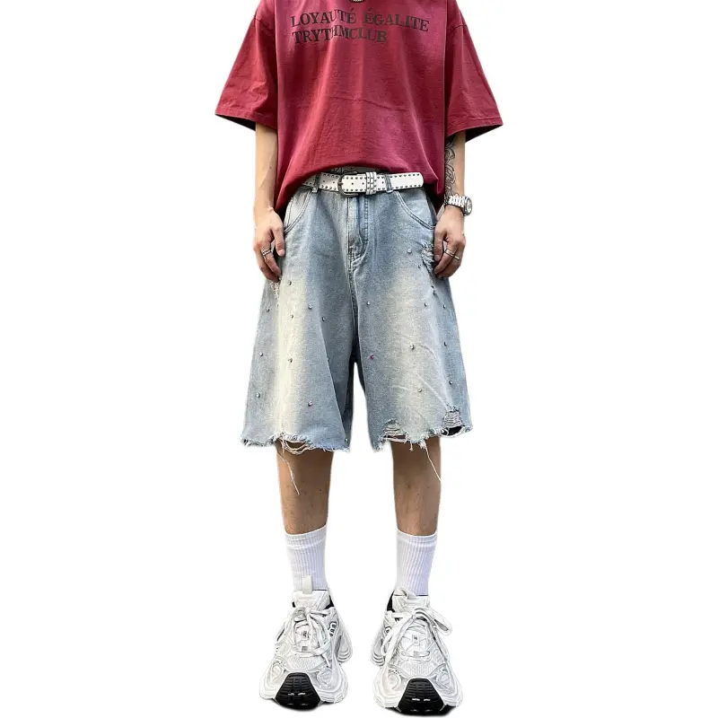 CORNILOT Denim Shorts Unisex Light Blue-2