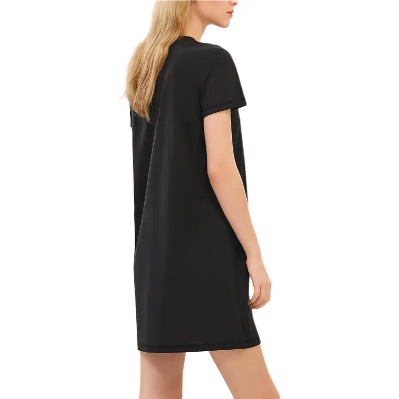 HERMES Short Sleeved Dress Women's Black Blue-1