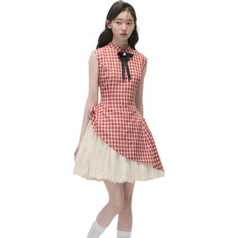 PLAY BUSH Short Sleeved Dresses Women's Red-1