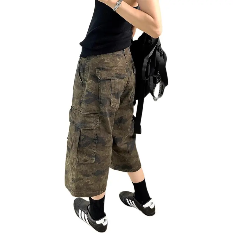 DUATOGE Denim Shorts Men Camouflage -1