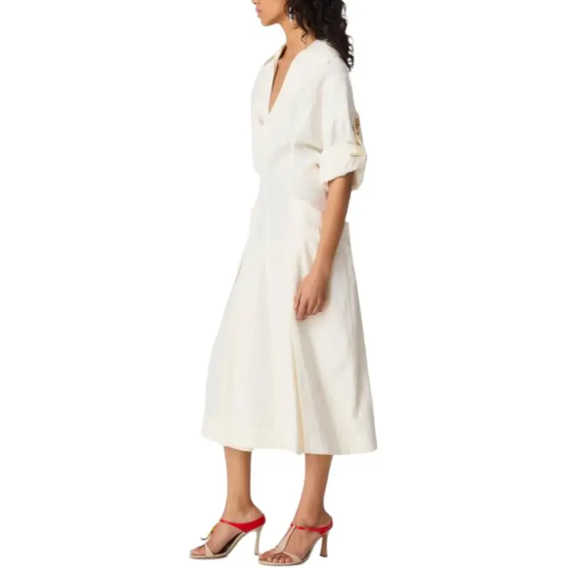 Bottega Veneta SS25 Short Sleeved Dresses Women's White-3