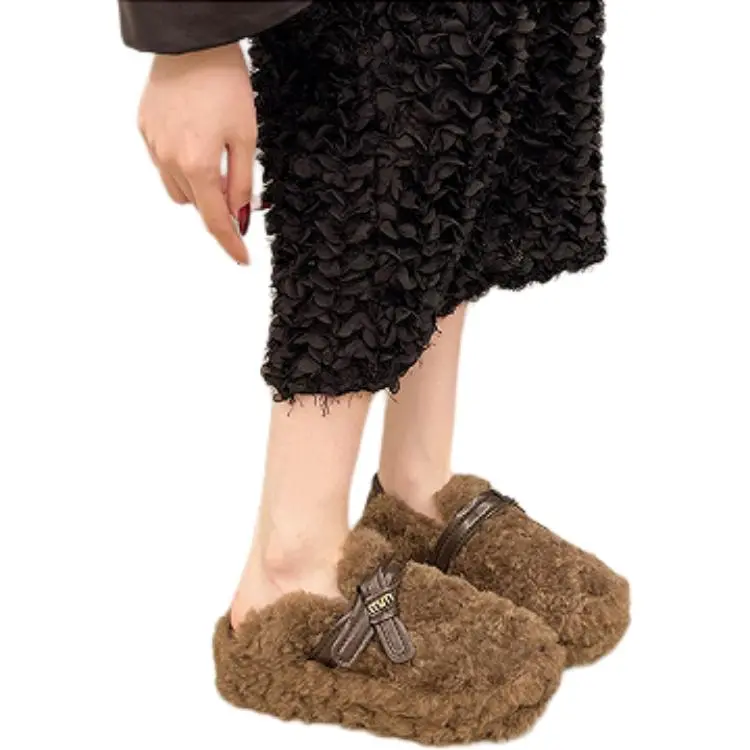 Yamada Hyakuju Home Slippers Black Coffee Ecru-7
