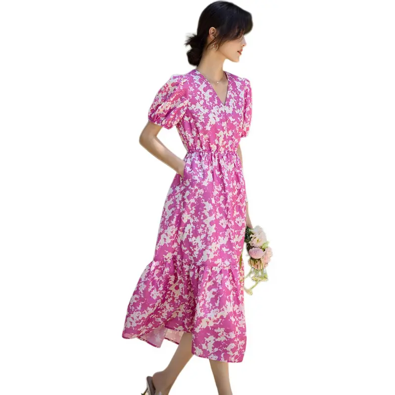 XWI Short Sleeved Dresses Women's Pink/White Floral-2
