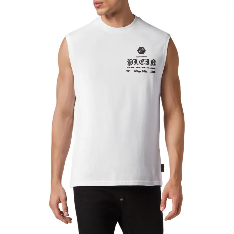 PHILIPP PLEIN Logo-print Crew-neck Tank Top-1