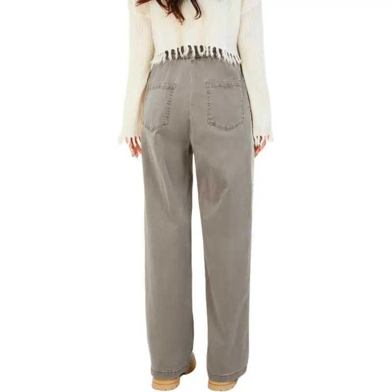 MUGUOGUOMU Spring Summer Fall Casual Pants Straight Women's Coffee-1