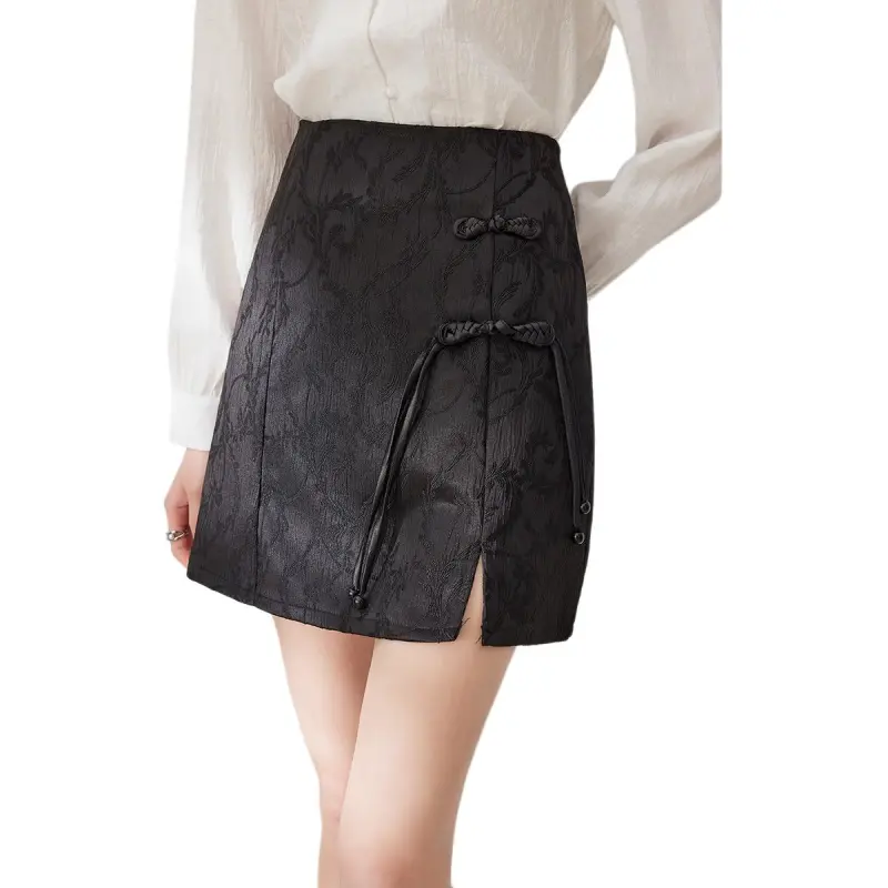 Like The Age Of Water Casual Short Skirts Women's Black-1