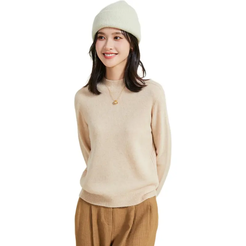 JINJU Sweater Women's Cream Camel-0