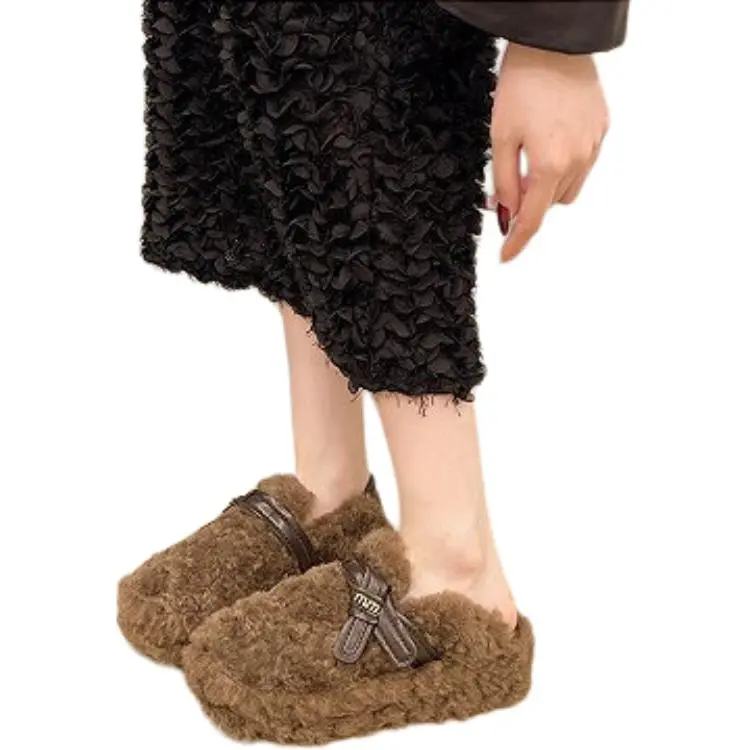 Yamada Hyakuju Home Slippers Black Coffee Ecru-6