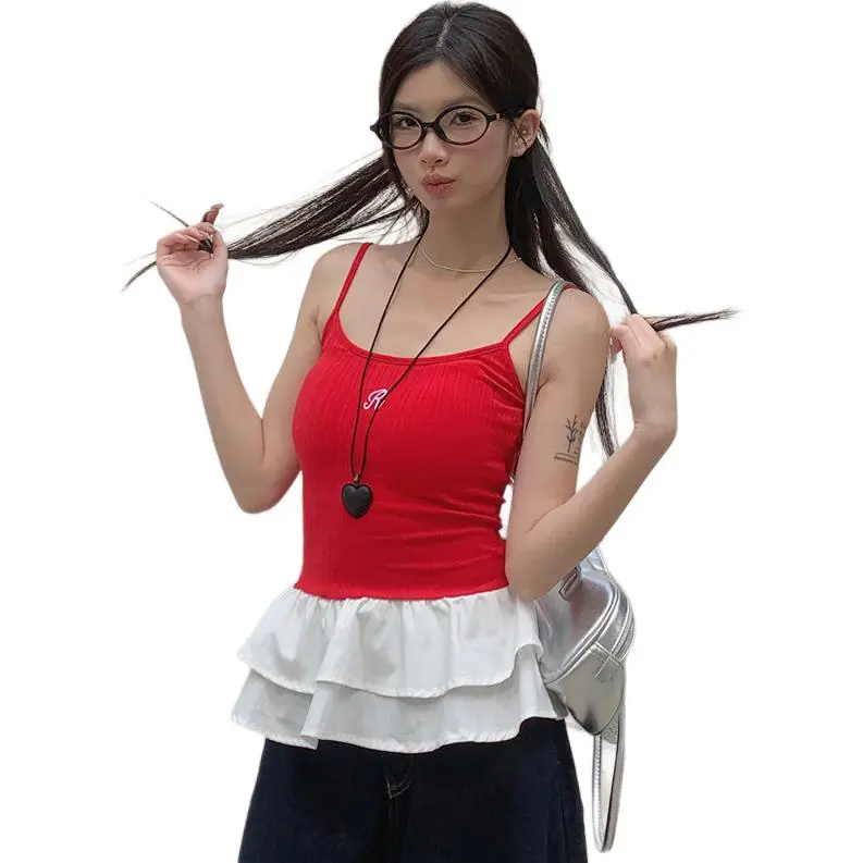 Mu Xiao Xin Camisoles Women's Red-3
