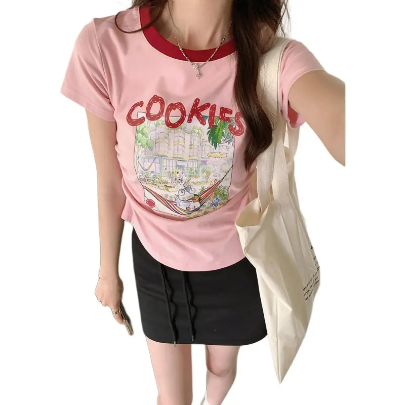Mu Xiao Xin T Shirts Women's Pink-2