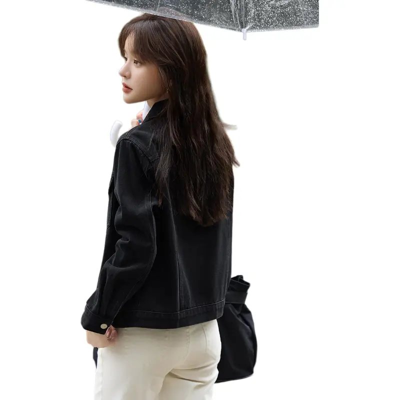 Mo Han Yi Mei Denim Jacket Women's Black-6