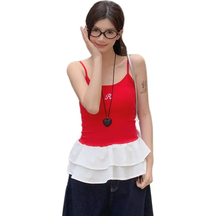 Mu Xiao Xin Camisoles Women's Red-1