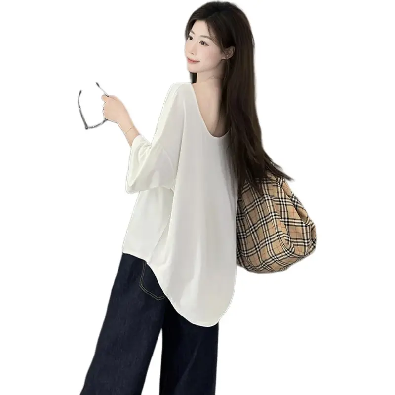 Mu Xiao Xin Drop Shoulder Sleeve T Shirt Women's-2